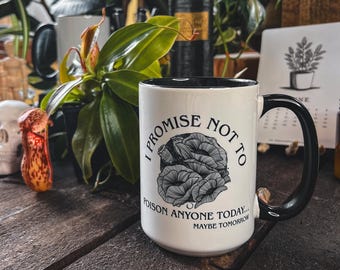 Maybe Tomorrow Mug : Poppy - Poison mug collection, hand drawn and illustrated novelty plant mug