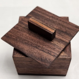 Gift box Small keepsake box Walnut wood box unique walnut box includes lid with copper handle 5th Wedding Anniversary Gift