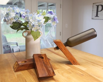 Portabotellas de vino Soporte de botella de vino flotante de madera recuperada exhibición de madera regalo de vino regalo rústico amante del vino para su regalo del día de la madre