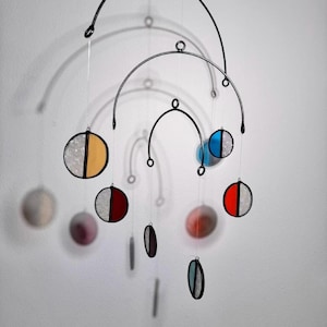 Stained Glass Rainbow Mobile Suncatcher for Kids or Adults