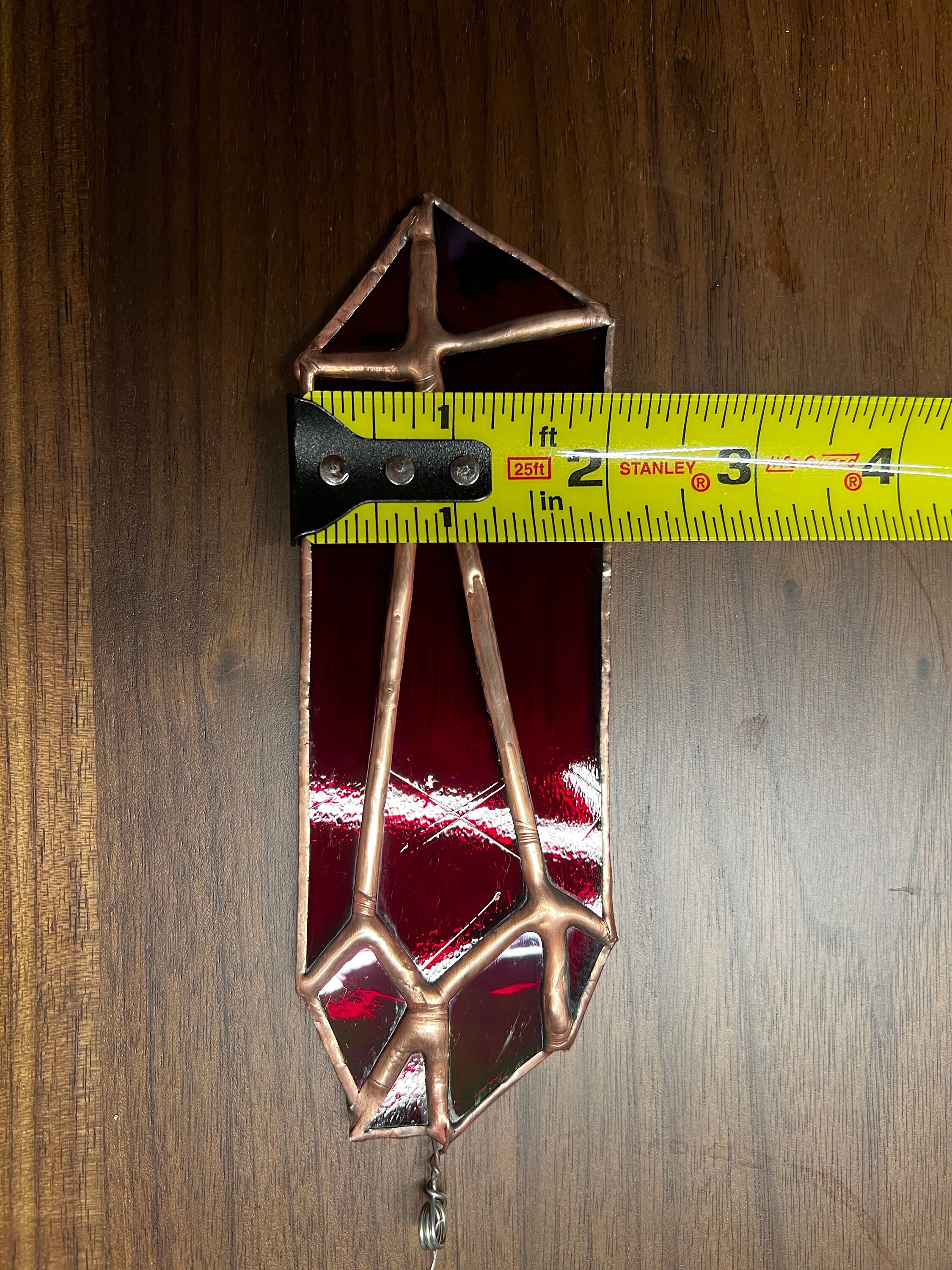 JGS Acchiappasole In Vetro Colorato – Picchio Rosso, 17,8 Cm, Finitura Argentata