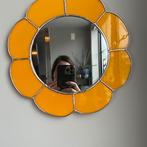 Stained Glass Flower Mirror