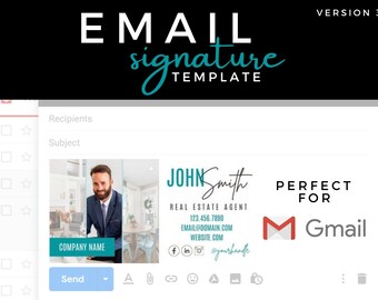 Version 3 | Gmail Signature | Email Signature | Canva Template | Real Estate Marketing Template