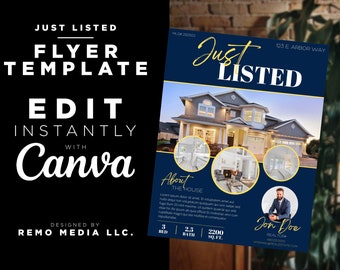 8,5x11 | Nur gelisteter Flyer | Canva Template | Immobilien Marketing Template