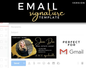 Version 1 | Gmail Signature | Email Signature | Canva Template | Real Estate Marketing Template