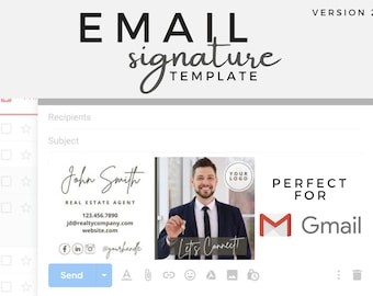 Version 2 | Gmail Signature | Email Signature | Canva Template | Real Estate Marketing Template