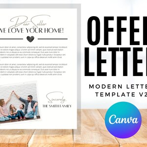 8.5x11 / Carta de oferta de vendedor moderna V2 / Plantilla Canva / Plantilla de marketing inmobiliario