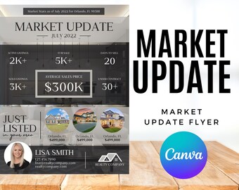 8.5x11 | Modern Market Update Flyer | Canva Template | Real Estate Marketing Template