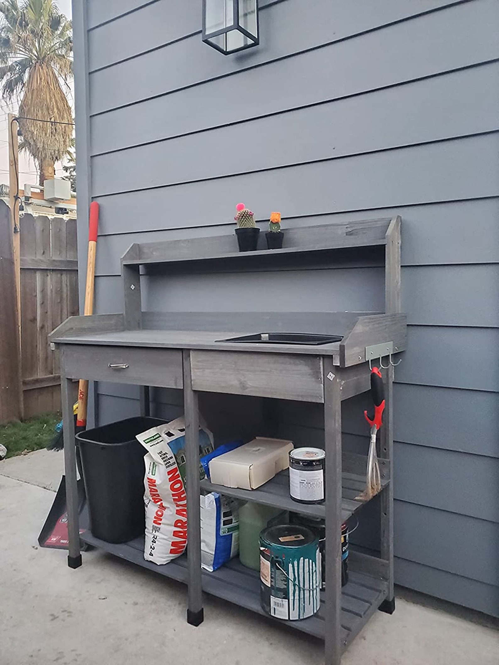 Sturdy Outdoor Potting Bench Table Potters Benches Garden Work Etsy