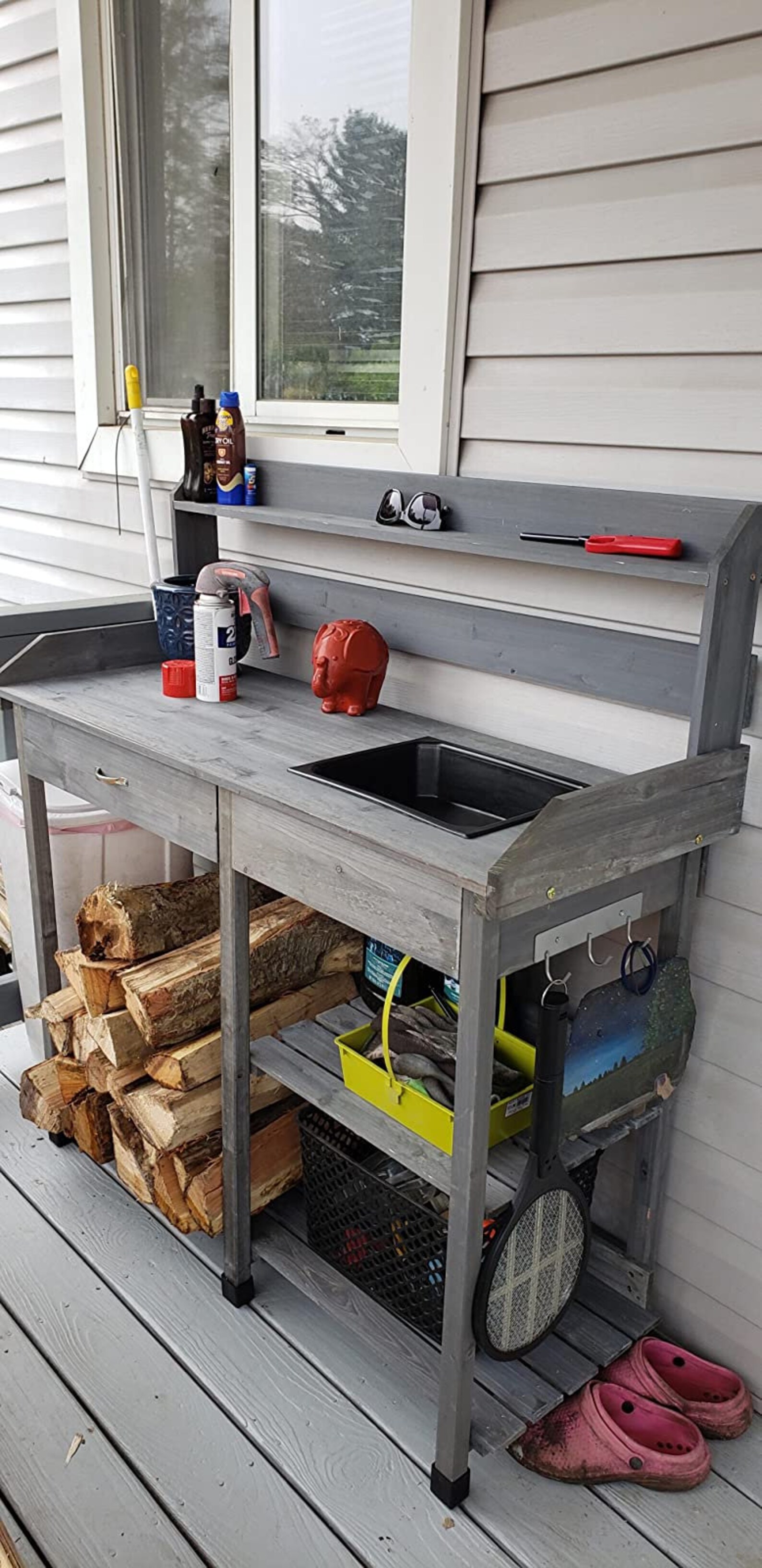 Sturdy Outdoor Potting Bench Table Potters Benches Garden Work Etsy