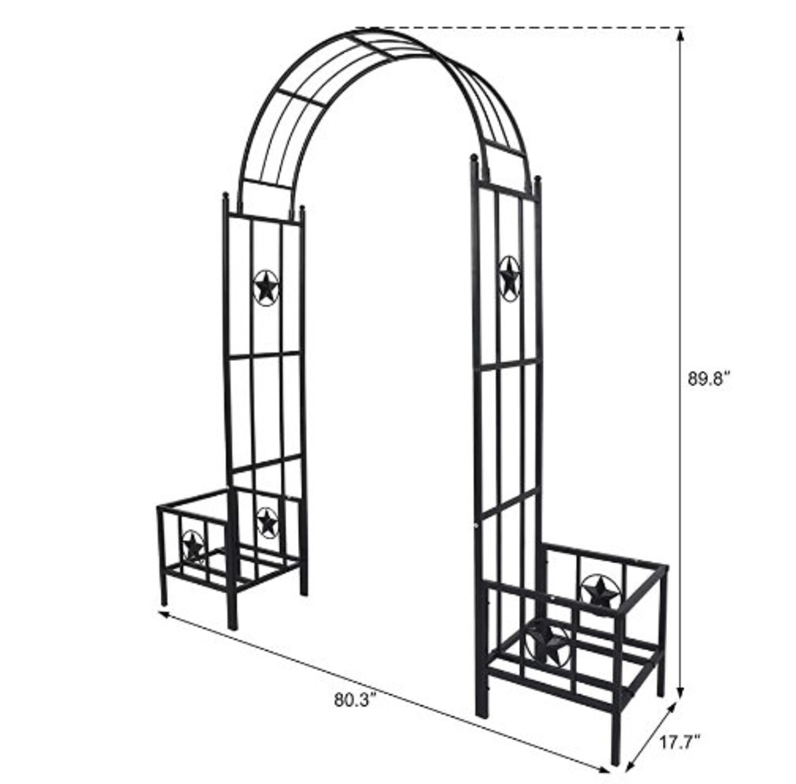 Heavy Duty Metal Arbor With Planters Garden Arch Trellis for - Etsy