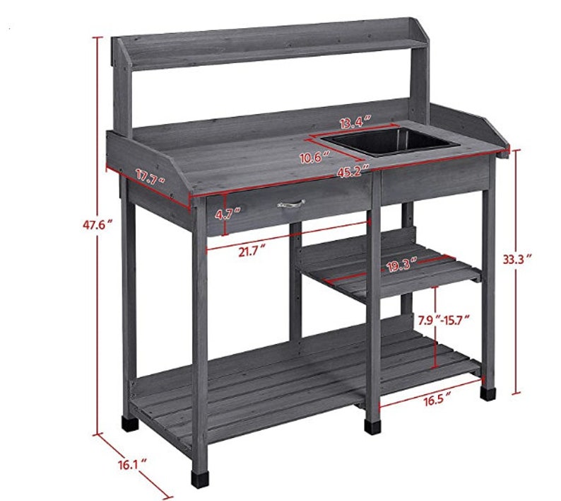 Sturdy Outdoor Potting Bench Table Potters Benches Garden Work Etsy