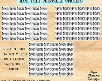 Mani Pedi Planner Stickers: Self Care Printable (PDF, PNG, JPEG)