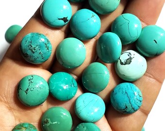 Natural Hubei Turquoise Cabochon Lot, Size 15x15 MM, Pieces 10,