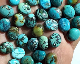 Natural Hubei Turquoise Cabochon Lot, Size 9x11 MM, Pieces 10,