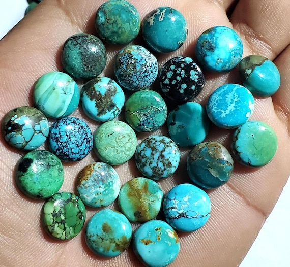 Natural Hubei Turquoise Cabochon Lot, Size 12x12 MM, Pieces 10,