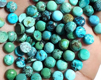 Natural Hubei Turquoise Cabochon Lot, Size 6x6 MM, Pieces 10,