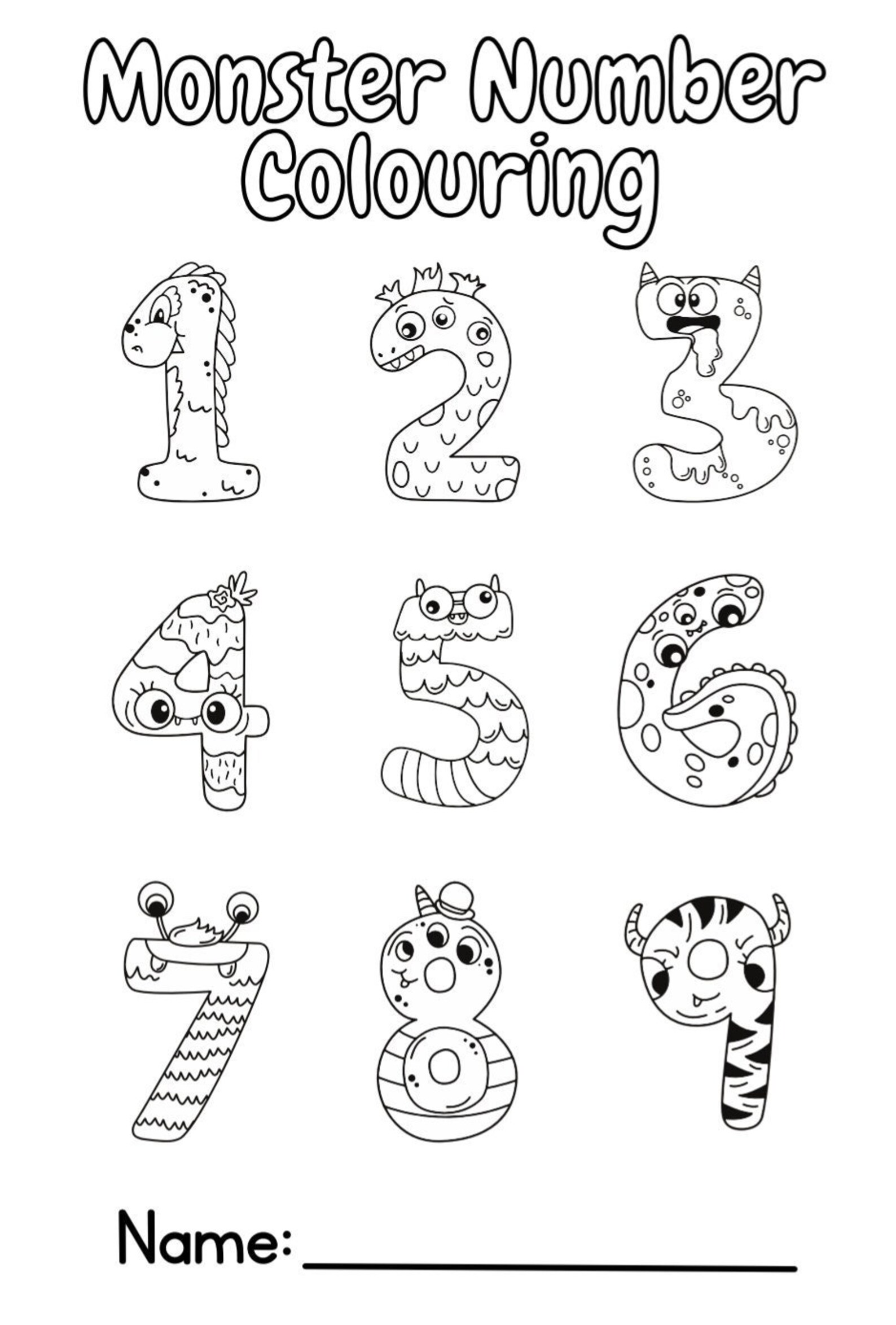 Number Monsters Colouring Book for Toddlers - Etsy