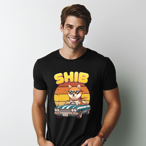 Shiba Inu Road Trip | Top Down, Tails Up Convertible Adventure T-shirt | Crypto Meme Tees