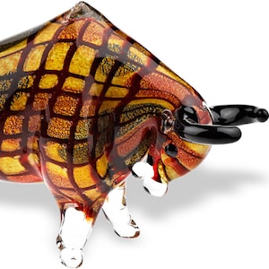 9 Multicolor Large Bull Art Glass 9 Multicolor Large Bull Art Glass