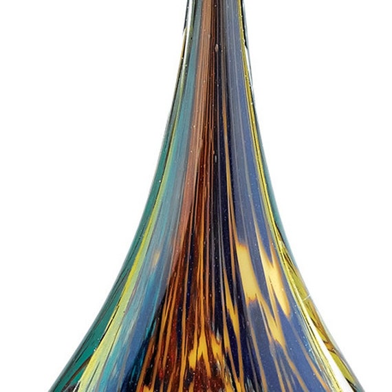 12 Multicolor Art Glass Teardrop On Crystal Base 12 Multicolor Art Glass Teardrop On Crystal Base