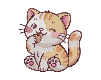 愛らしい猫の機械刺繍デザイン - お子様とペット愛好家のためのかわいい子猫ステッチ（PES、DST、EXP）