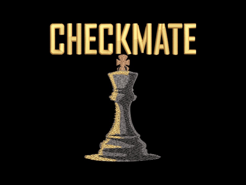 Checkmate Chess King Embroidery Design – Board Game Machine Embroidery ...