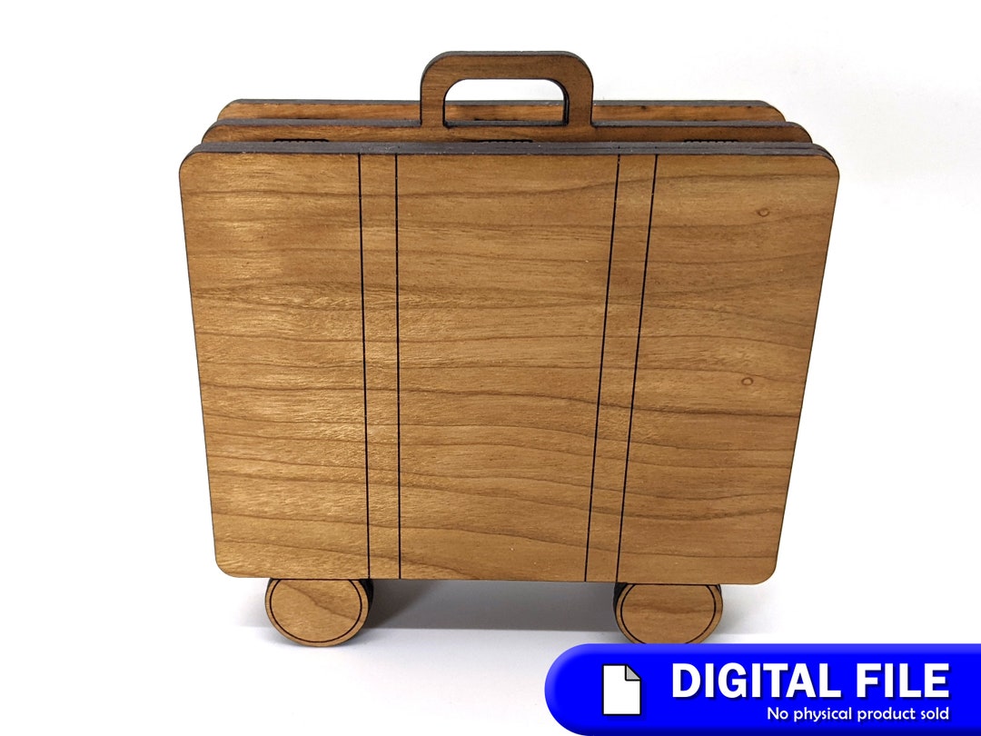 Suitcase Gift Card Box SVG and PDF Digital Files for Etsy