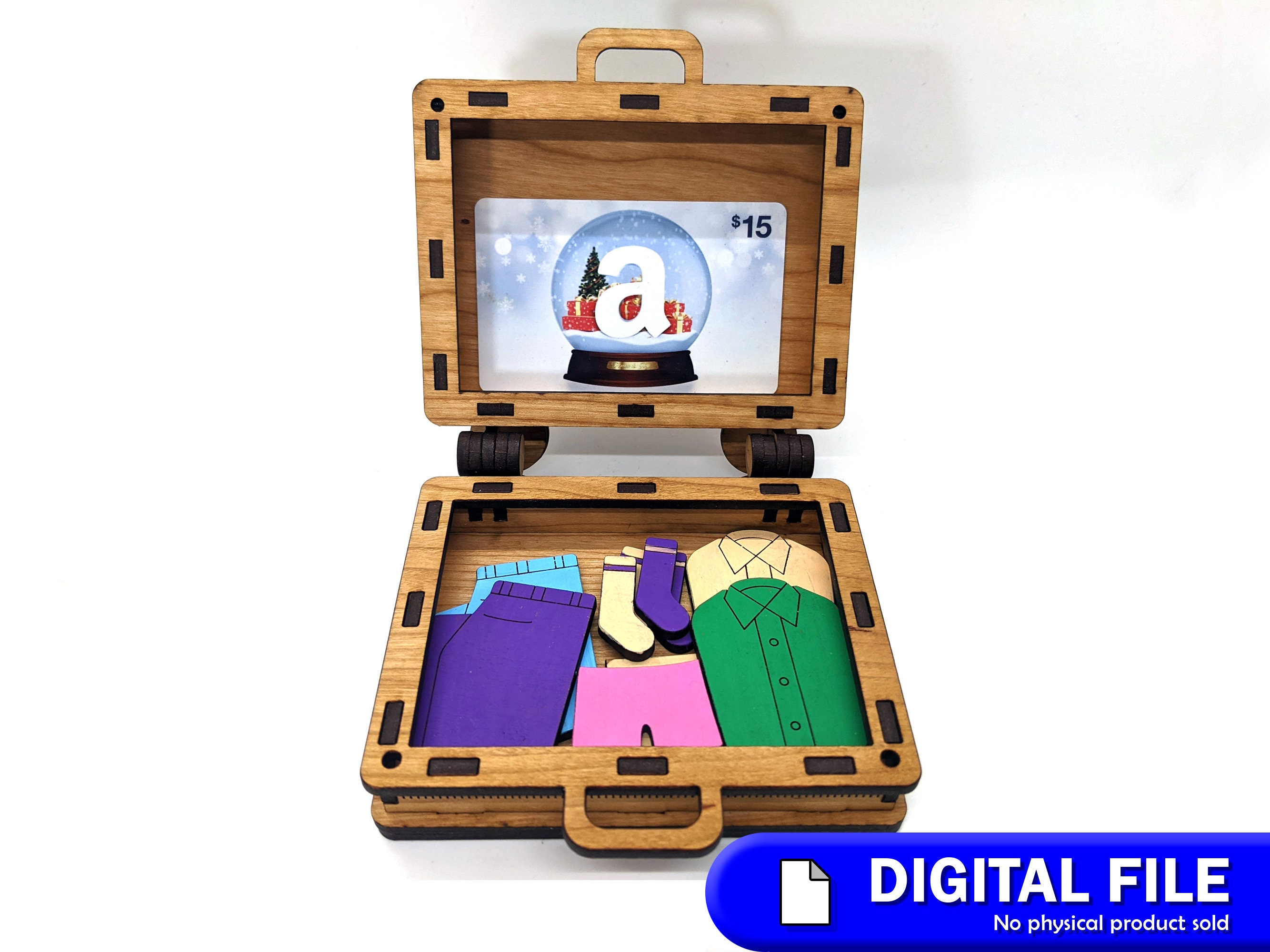 Suitcase Gift Card Box SVG and PDF Digital Files for Etsy