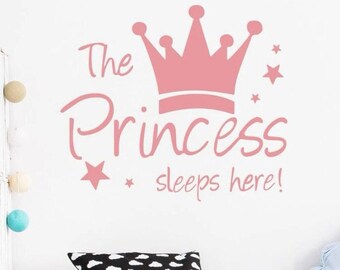 Holzschild 'The Princess Sleeps Here' – Shabby Chic Deko, 20,5 X 11,5 Cm, Rosa Vintage-Look