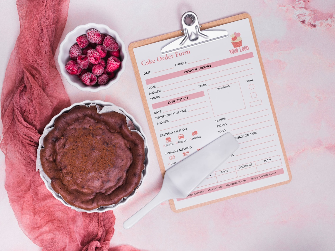 Cake Order Form Editable and Printable Small Business Order Form ...