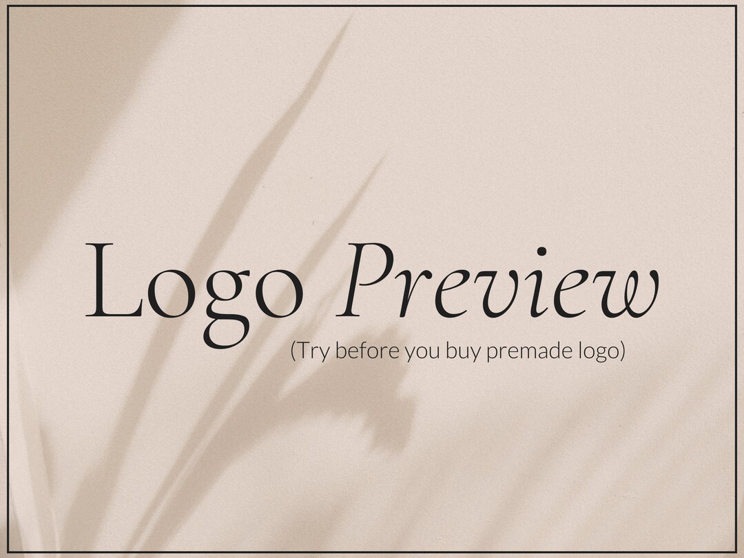 Premade Logo Preview - Try Before You Buy - Etsy