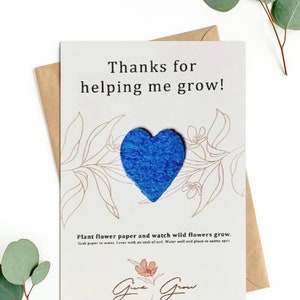 Tarjeta de agradecimiento / Puns de plantas / Tarjeta de felicitación de tamaño completo con sobre / Papel de semilla de flores / Plantable
