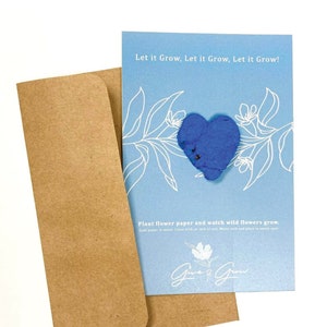 Tarjeta de felicitación navideña, Juegos de palabras con plantas, Let it Grow, Tarjeta de felicitación de tamaño completo con sobre, Papel con semillas de flores, Plantable