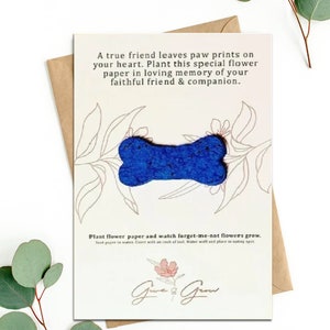 Regalo por la pérdida de una mascota / Regalo de condolencias por una mascota / Pérdida de un perro / Tarjeta de condolencias para un perro / Regalo conmemorativo para una mascota / Tarjeta de condolencias / Tarjeta de papel con semillas de flores / Plantable