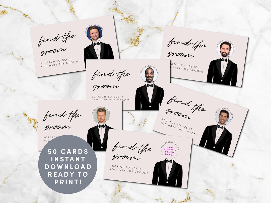 Find the Groom Bridal Wedding Shower Bachelorette Game Scratch off Who ...
