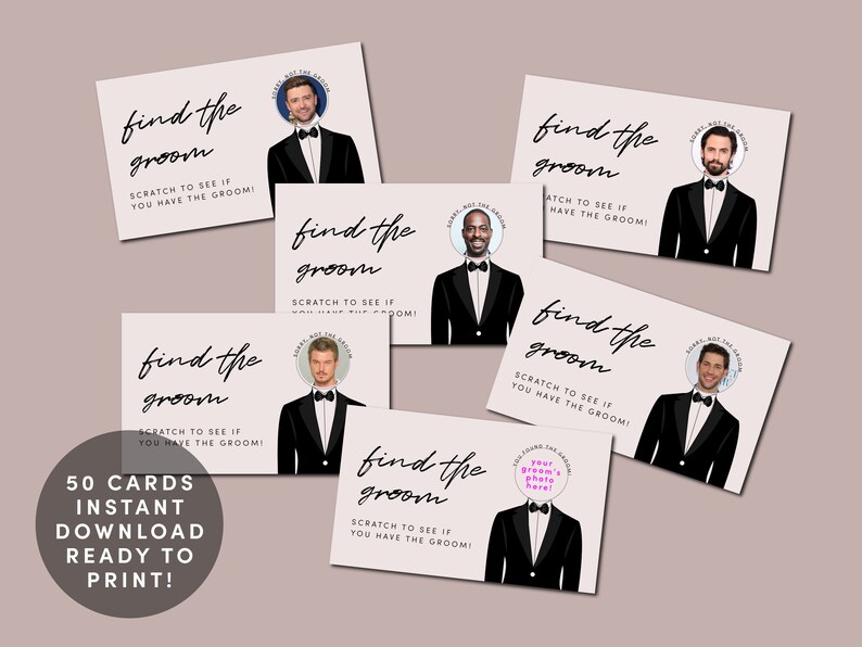 Find the Groom Bridal Wedding Shower Bachelorette Game - Etsy