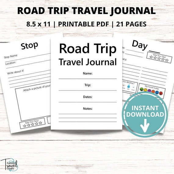 Road Trip Journal Printable Travel Journal Road Trip - Etsy