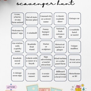 Ultimate Roadtrip Adventure: Interactive Scavenger Hunt PDF, Roadtrip Car Game