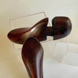 Two beautiful mahogany shoe lasts