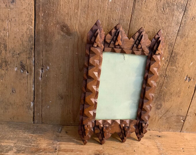 A Stunning Mid Century Tramp Art Picture Frame Etsy
