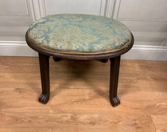 Antique anglais, tabouret de fabrication immobilière, tabouret rembourré