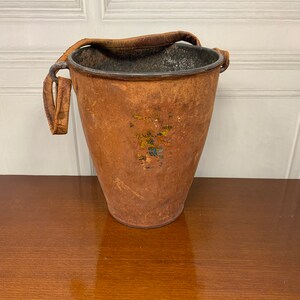 Antique leather fire bucket, leather bucket, bucket