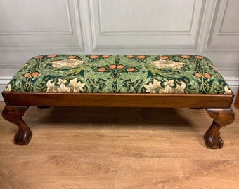 English antique double width stool