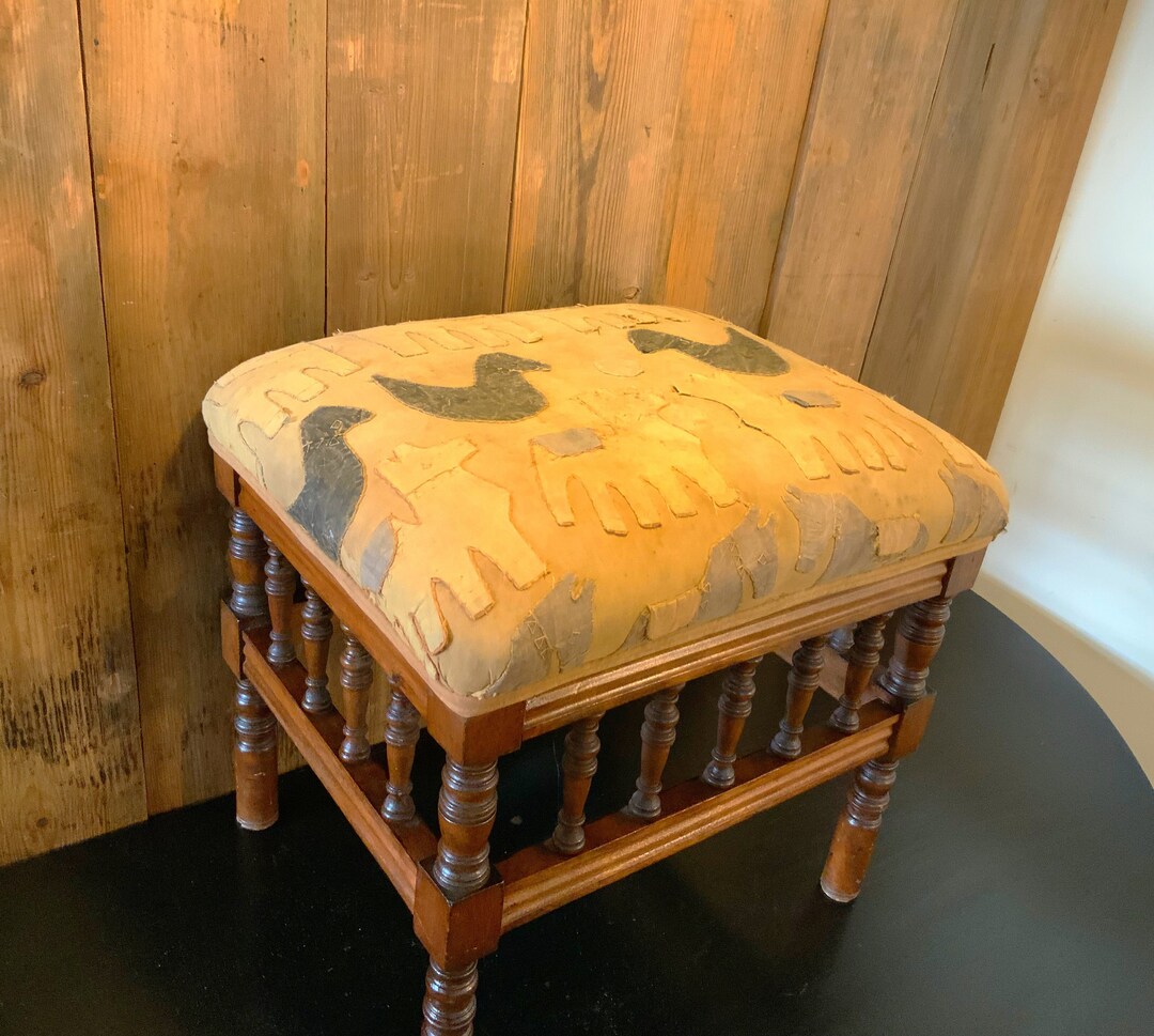 English Antique Stool Cushioned Stool Foot Stool - Etsy