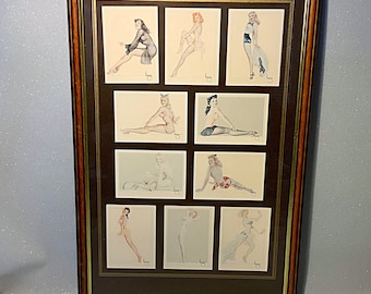 Una colección enmarcada de chicas glamorosas de los años 40