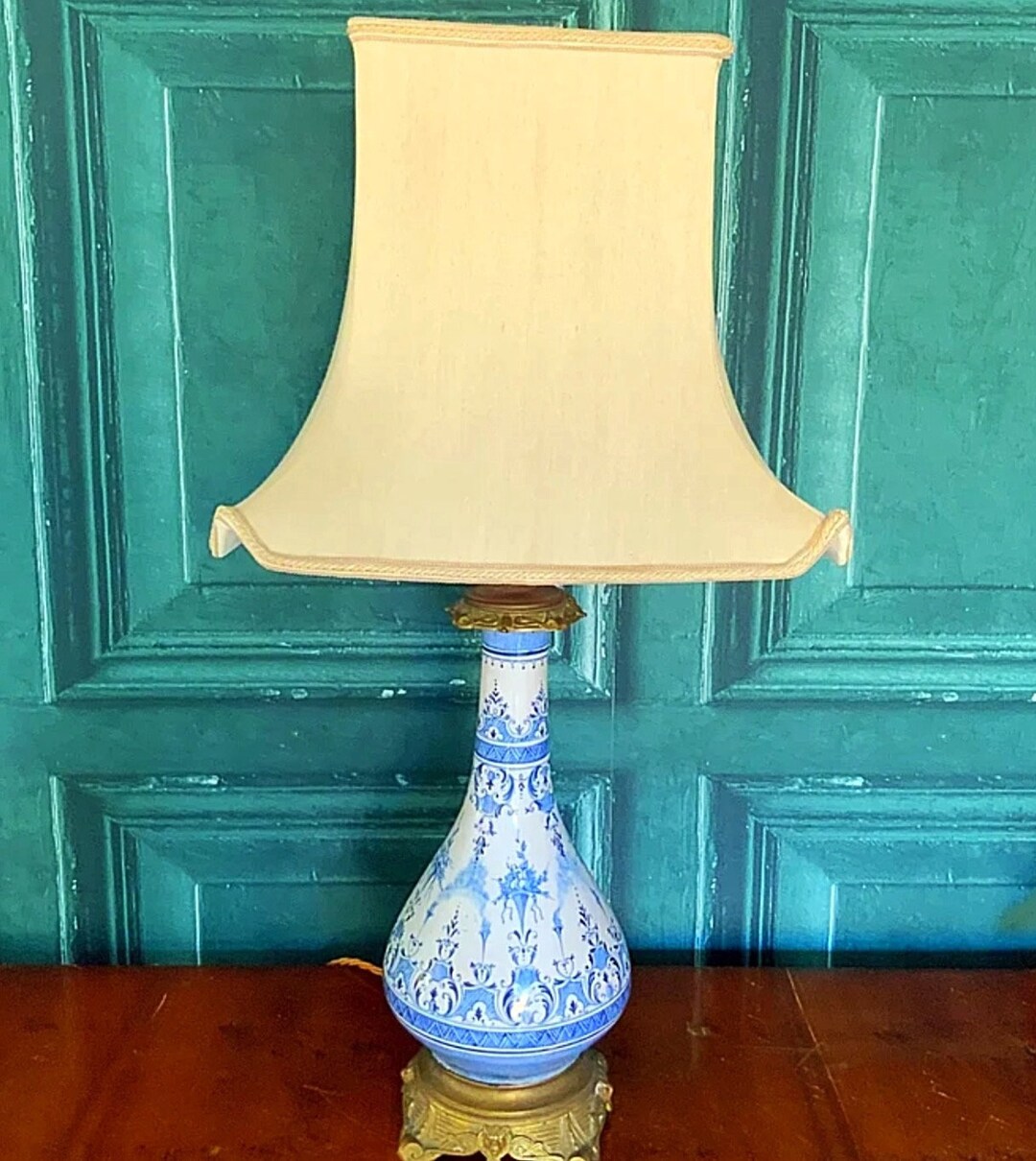 A Beautiful Hand Painted Vase Lamp Conversion Etsy
