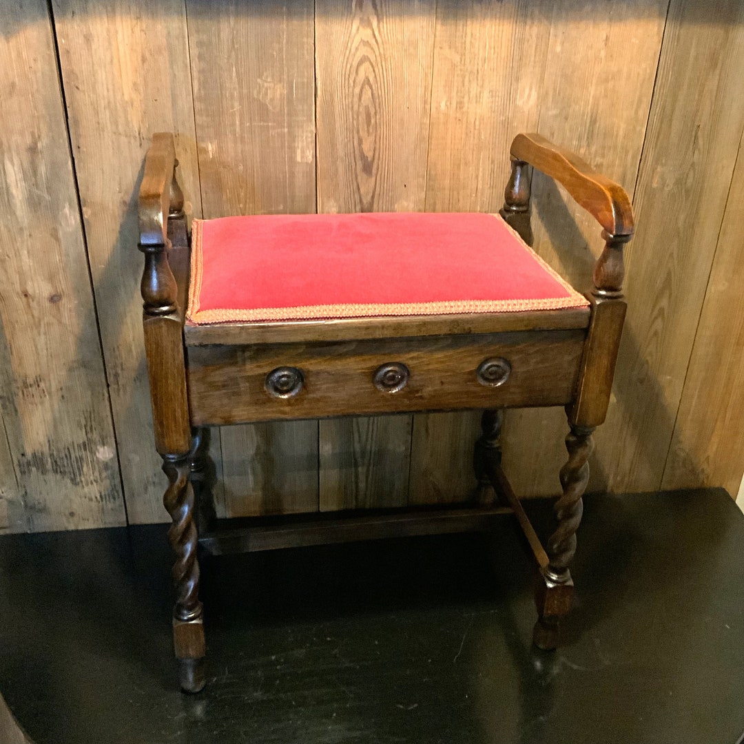 English Antique Barley Twist Piano Stool Antique Stool Stool - Etsy