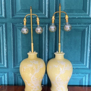 A stunning pair of Chinese floor lamp conversions