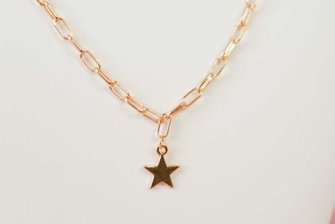 Gold Star Charm Chain Necklace Y2K Chain Necklace Preppy Etsy
